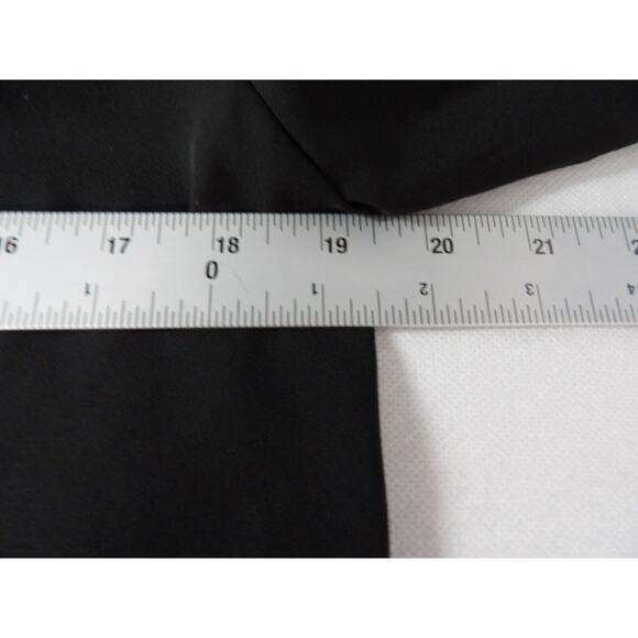 Catherine Malandrino Blouse Medium Black Hi Lo White Trim Career Office Flowy - Picture 9 of 11